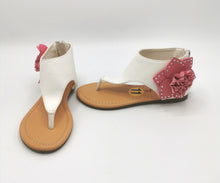 Load image into Gallery viewer, GIRL SIZE 11 YOUTH - I 💓 Yokids Flat Sandals with FLOWERS EUC - Faith and Love Thrift