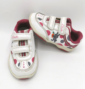 BABY GIRL SIZE 6 W TODDLER - CLARKS, Light-up Running Shoes VGUC 