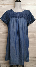Load image into Gallery viewer, WOMENS SIZE LARGE - Lucky Brand Embroidered Blue, Short Sleeve Tunic Shift Dress Boho Peasant EUC - Faith and Love Thrift