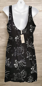 WOMENS SIZE LARGE - GUILTY, Babydoll, Black & White Floral Tank Dress NWT  - Faith and Love Thrift