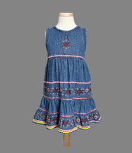 Load image into Gallery viewer, GIRL SIZE 2-3 YEARS - NEVADA DENIM BOHO DRESS EUC - Faith and Love Thrift
