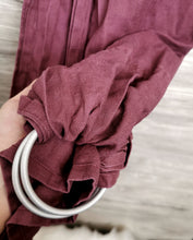 Load image into Gallery viewer, Sakura Bloom - Basic Linen Ring Sling - Purple/Maroon Silver Rings VGUC - Faith and Love Thrift