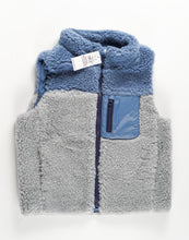 Load image into Gallery viewer, BOY SIZE 2 YEARS - GAP SHERPA KNIT, ZIPPERED VEST NWT 

Soft sherpa knit. 100% recycled nylon at lining. This vest is made with 20% recycled polyester.

Grey and blue 

Sold out 

