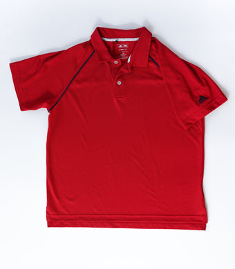 BOY SIZE LARGE (14/16 YEARS) ADIDAS CLIMALITE Red Golf Shirt EUC

Short Sleeve 


