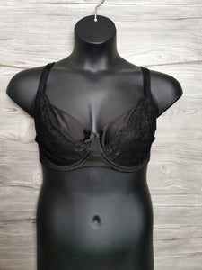 WOMENS SIZE 40D - JONES NEW YORK, Black, Wired Lace Bra EUC - Faith and Love Thrift