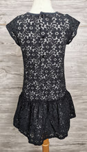 Load image into Gallery viewer, GIRL SIZE 6 YEARS - DEUX PAR DEUX, Black &amp; White, Floral Lace Fitted Dress VGUC B42