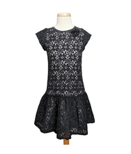 Load image into Gallery viewer, GIRL SIZE 6 YEARS - DEUX PAR DEUX, Black &amp; White, Floral Lace Fitted Dress VGUC

Black cotton trims are slightly faded, but not noticeable.

Such a beautiful dress that&#39;s cotton blend lined. Well made Designer Fashion.  

