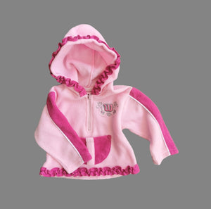 BABY GIRL SIZE 3-6 MONTHS - WILSON Soft Fleece, Hooded Jacket, Pink EUC 
