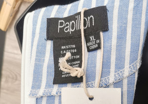 WOMENS SIZE XL - PAPILLON, Blue & White Apron Dress NWT B53