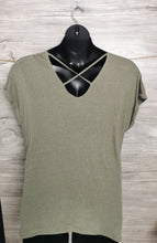 Load image into Gallery viewer, WOMENS SIZE XXL - Soya Concept Linen/Viscose Open Cross Back T-Shirt NWT