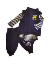 Load image into Gallery viewer, BABY BOY SIZE 3/6 MONTHS - GEORGE, 3 Piece Matching Fall Outfit, Fleece EUC B7