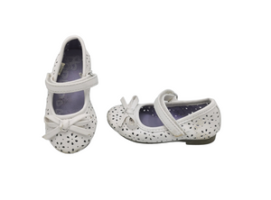 BABY GIRL SIZE 4 TODDLER - CHILDREN'S PLACE, White Eyelet Floral Ballet Flats VGUC B13