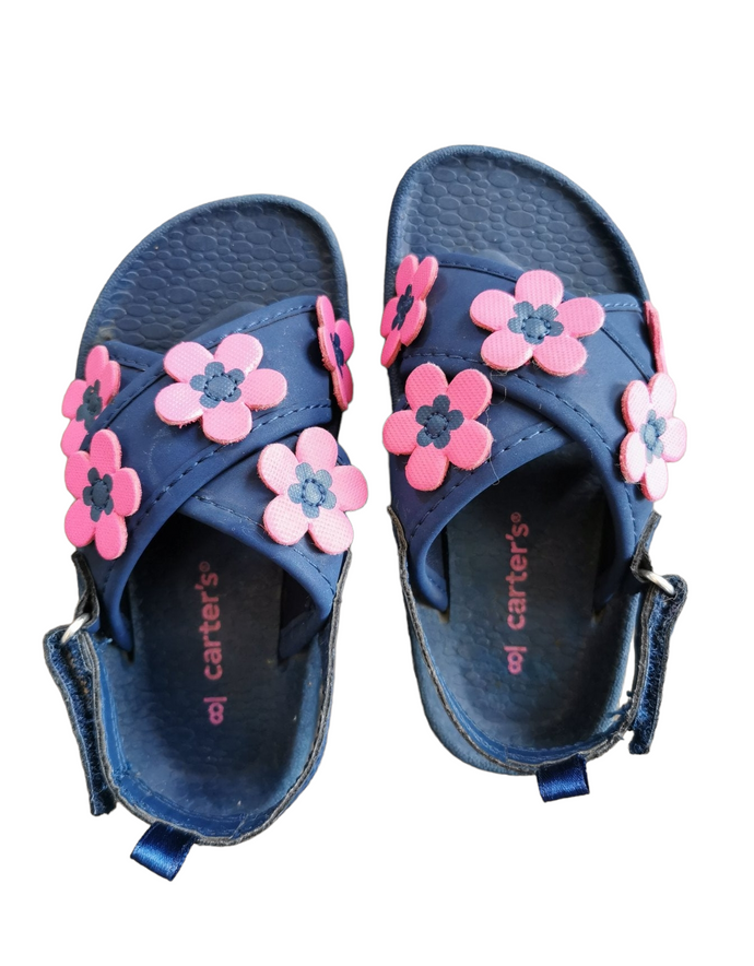 GIRL SIZE 8 TODDLER - CARTER'S, Floral Sandals VGUC B12