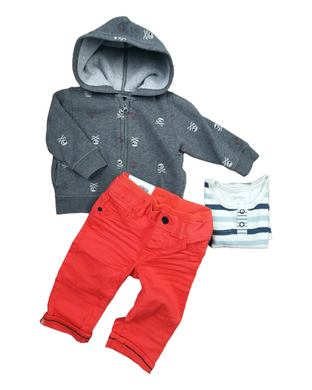 BABY BOY SIZE 6/12 MONTHS - Baby GAP & PETIT PEHR for Indigo Baby, 3 Piece Mix N Match Outfit EUC / NWT B14