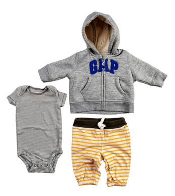 BABY BOY SIZE 0/3 MONTHS - BABY GAP & CARTER'S, 3 Piece Mix N Match Fall Outfit EUC B14