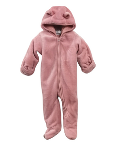 BABY GIRL SIZE 9/12 MONTHS - CHILDREN'S PLACE, Soft Pink Fleece Fall Snowsuit EUC B15