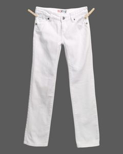 GIRL SIZE 8 YEARS - ROXY, White Jeans VGUC B15