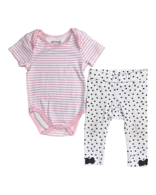 BABY GIRL SIZE 6/9 MONTHS - EMMA & JACK / H&M, 2 Piece Mix N Match Outfit VGUC B16
