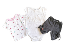 Load image into Gallery viewer, BABY GIRL SIZE 3/6 MONTHS - MEXX, GEORGE &amp; JOE FRESH, 3 Piece Mix N Match Summer Outfit EUC B16