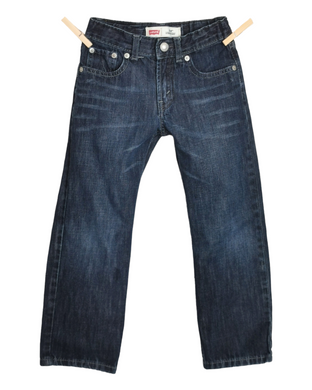 BOY SIZE 6 YEARS - LEVI'S 514, Straight Fit, Dark Wash Jeans EUC B16