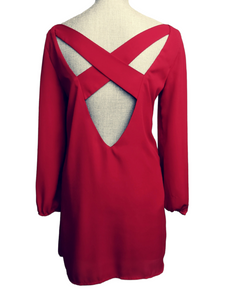 WOMENS SIZE XS - TOBI, Red Dress, Cross Back VGUC B17