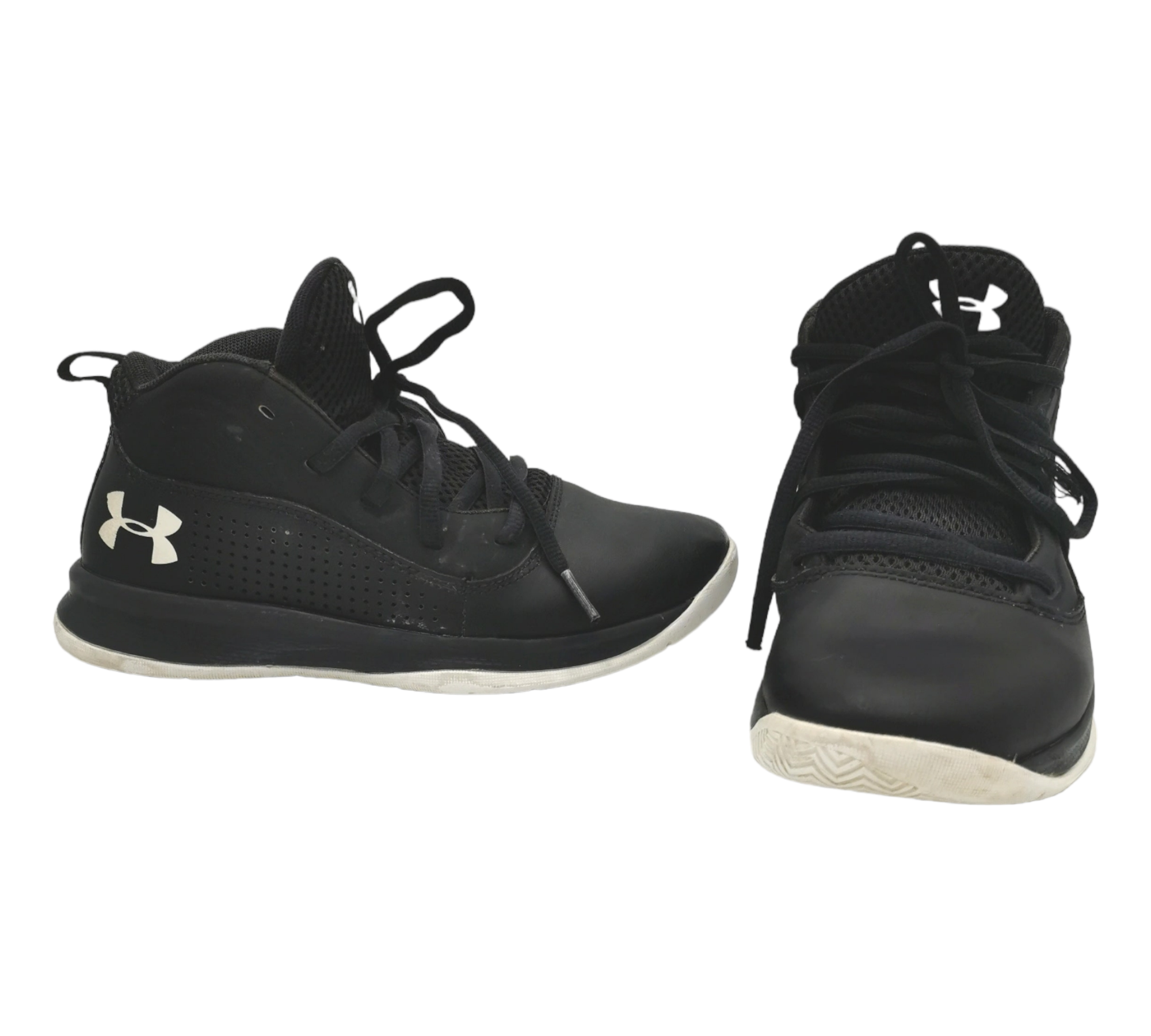 BOYS SIZE 2 YOUTH UNDER ARMOUR High top Running Shoes GUC B19