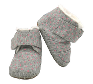 BABY GIRL SIZE 2 (0/6 MONTHS) - TOMS, Soft Fall / Winter Crib Booties EUC B19