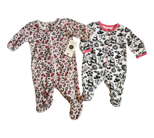 BABY GIRL SIZE 0/3 MONTHS - KOALA BABY / GEORGE, 2 Pack Graphic Onesies NWT / VGUC B20