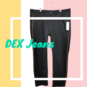 WOMENS PLUS SIZE 22 - DEX, Black / Gold Skinny Jeans NWT B27