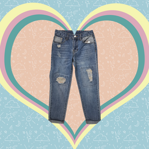 GIRL SIZE(S) 7, 8, 10, 12, 14 - DEX, Patched, Rolled Cuff Jeans NWT B27, B41, B54