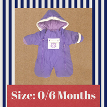 Load image into Gallery viewer, BABY GIRL SIZE 0/6 MONTHS (16LBS) - SEARS Baby, Warm Bunting Snowsuit VGUC B27