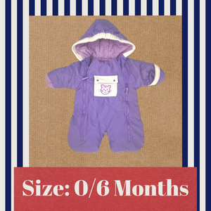 BABY GIRL SIZE 0/6 MONTHS (16LBS) - SEARS Baby, Warm Bunting Snowsuit VGUC B27