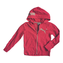 Load image into Gallery viewer, GIRL SIZE SMALL (7 YEARS) - PUMA, Dark Pink Zippered Hoodie VGUC B29