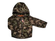 Load image into Gallery viewer, BABY BOY SIZE 12 MONTHS - PLEASE Mum, Soft Fleece Camo Zippered Hoodie EUC B29
