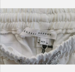 WOMENS SIZE MEDIUM MELISSA NEPTON Off-White REYA Linen Pants NWT - Faith and Love Thrift