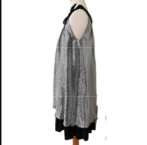 GIRL SIZE 7 YEARS - TURO PARC barcelona + new york, Silver & Black Special Occasion Dress EUC - Faith and Love Thrift