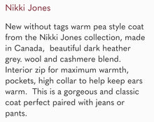 Load image into Gallery viewer, WOMENS PLUS SIZE 14/16 - NIKKI JONES COLLECTION, ASYMMETRICAL WOOL / CASHMERE BLEND PEA COAT EUC - Faith and Love Thrift