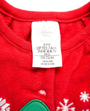 Load image into Gallery viewer, UNISEX SIZE 6/9 MONTHS - DISNEY, MY 1st CHRISTMAS GRAPHIC FLEECE ONESIE EUC - Faith and Love Thrift