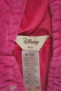 BABY GIRL SIZE 6/12 MONTHS - DISNEY, Pink Hooded Vest EUC - Faith and Love Thrift