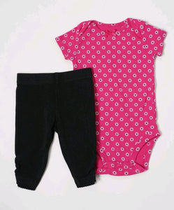 BABY GIRL SIZE 3/6 MONTHS - CARTER'S & GEORGE, 2 Piece Mix N Match Outfit EUC B15