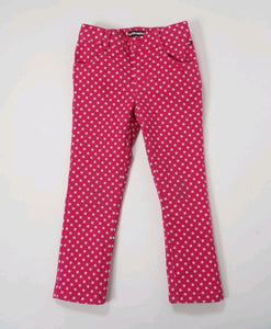 GIRL SIZE 3T - TOMMY HILFIGER, Pink & White Polka Dot Skinny Jeans EUC - Faith and Love Thrift