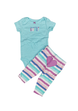 BABY GIRL SIZE 6 MONTHS - CARTERS MATCHING 2-PIECE SLEEP & PLAY OUTFIT EUC - Faith and Love Thrift