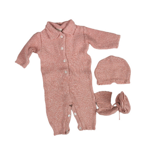 BABY GIRL Size 0-6 Months - Baby GAP, 3-Piece Knit Romper, Hat & Matching Booties EUC - Faith and Love Thrift