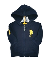Load image into Gallery viewer, BABY BOY SIZE 6/9 MONTHS - RALPH LAUREN, POLO Hoodie EUC (ZIPPER DEFECTIVE) - Faith and Love Thrift