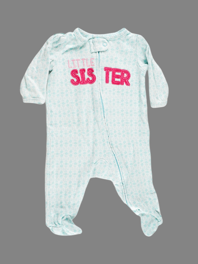 BABY GIRL SIZE 0/3 MONTHS - CARTERS GRAPHIC SLEEPER ONESIE EUC - Faith and Love Thrift