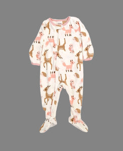 BABY GIRL SIZE 12 MONTHS - CARTERS Fleece, Footed Onesie EUC - Faith and Love Thrift