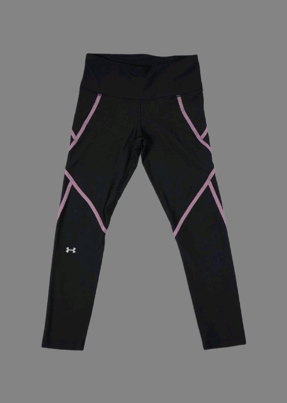 Under Armour Black Semi Fitted Athletic Pants Womens Size XS Breast Cancer