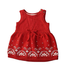 BABY GIRL SIZE 3 MONTHS - CARTER'S, Soft Cotton, Knit Winter Dress EUC B15