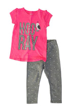 Load image into Gallery viewer, GIRL SIZE 2 YEARS - Child of Mine, by Carter&#39;s &amp; GAP Mix N Match Outfit EUC

Soft cotton blend short-sleeved graphic tee (owl) 

Soft cotton blend skinny pants with polkadots

Adorable outfit in excellent preloved condition!  

Pink and Grey colours 

 

